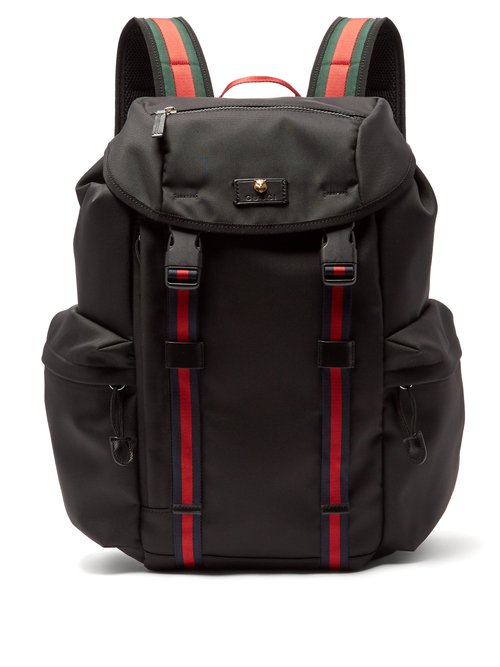 Gucci - Techno Web-stripe Canvas Backpack - Mens - Black