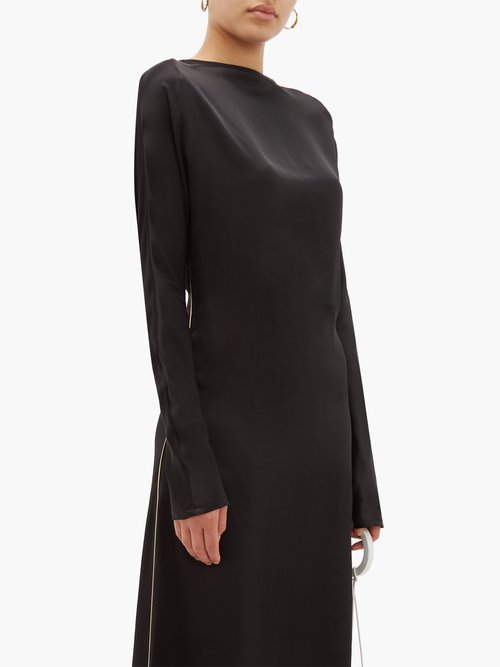 Albus Lumen Aziza Silk-satin Maxi Dress Black - 70% Off Sale