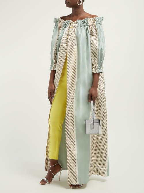 Marta Ferri Silk-taffeta Dress And Cotton Trousers Set Multi - 70% Off Sale