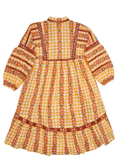 Dodo Bar Or Kids Elena Embroidered Cotton Dress Yellow - 70% Off Sale
