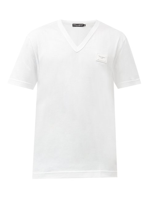 Dolce & Gabbana – Logo Plaque Cotton-jersey T-shirt – Mens – White
