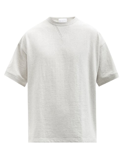 Raey – Short-sleeved Cotton Sweatshirt – Mens – Grey Marl