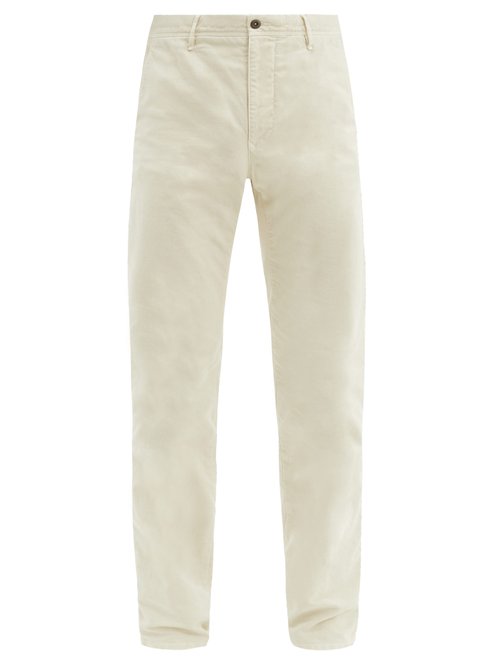 Cotton-blend Slim-leg Chino Trousers