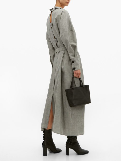 Jil Sander Wool-blend Maxi Shirtdress Light Grey - 70% Off Sale