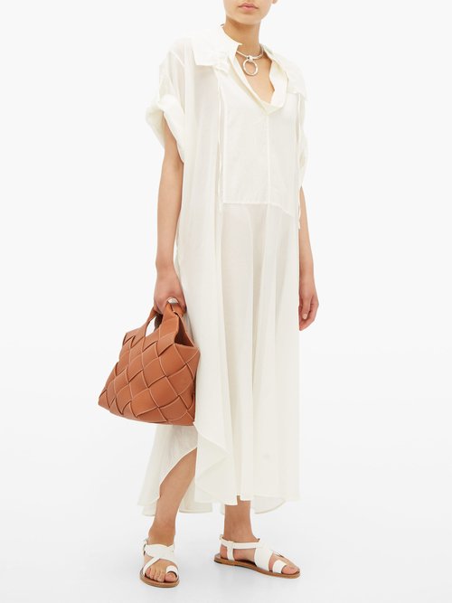 Jil Sander Cotton-blend Voile Shirtdress Ivory – 70% Off Sale