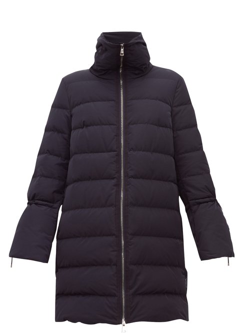Moncler - Belia Fluted-sleeve Quilted-down Coat Navy