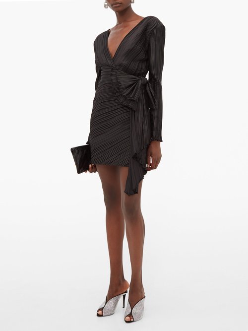 No. 21 Side Bow-embellished Twill Mini Dress Black - 70% Off Sale ...