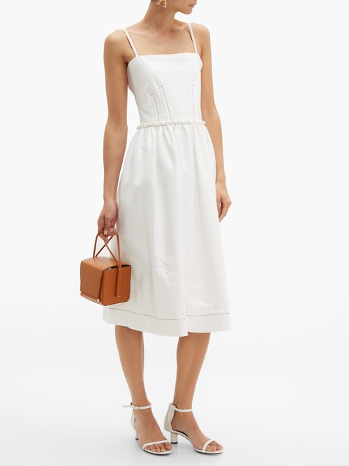 Marni Coated Tweed Midi Dress White - 70% Off Sale