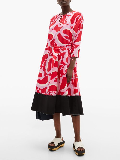 Marni Paisley-print Dress Red Multi - 70% Off Sale