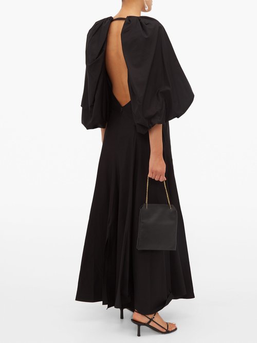 Khaite Joanne Balloon-sleeve Cotton Maxi Dress Black - 70% Off Sale