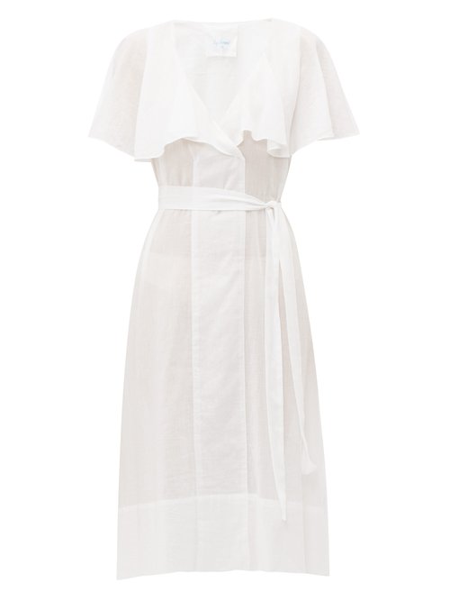 Loup Charmant Zelda Tie-Waist Cotton Dress In White | ModeSens