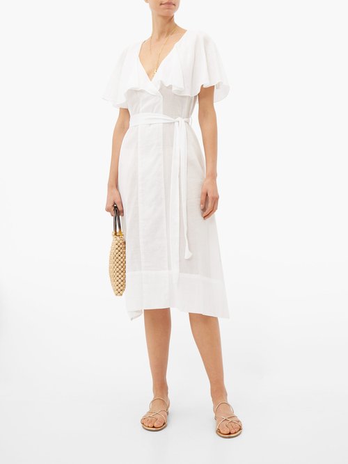 Loup Charmant Zelda Tie-waist Cotton Dress White - 70% Off Sale