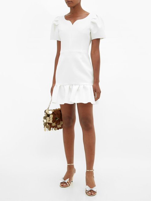 MSGM Sweetheart-neckline Crepe Mini Dress White - 70% Off Sale
