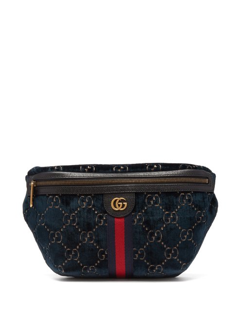 Gucci Gg Velvet Belt Bag In Blue Multi | ModeSens