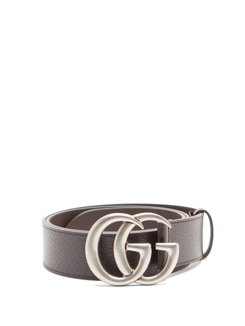 Gucci - GG Leather Belt - Mens - Brown