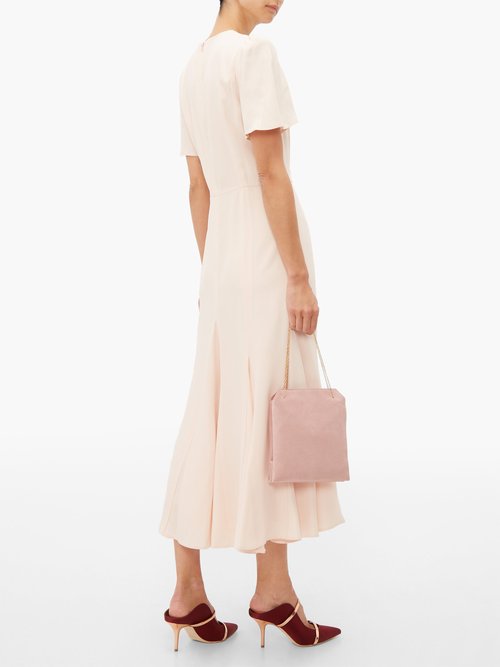 Goat Ivana Flared-hem Midi Dress Light Pink - 70% Off Sale