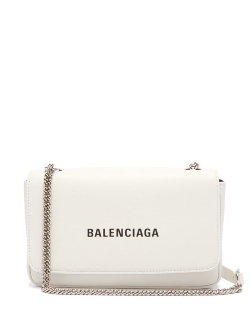 Balenciaga Everyday Leather Cross Body Bag In White | ModeSens