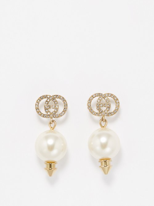 Gucci Crystal-embellished Gg Earrings