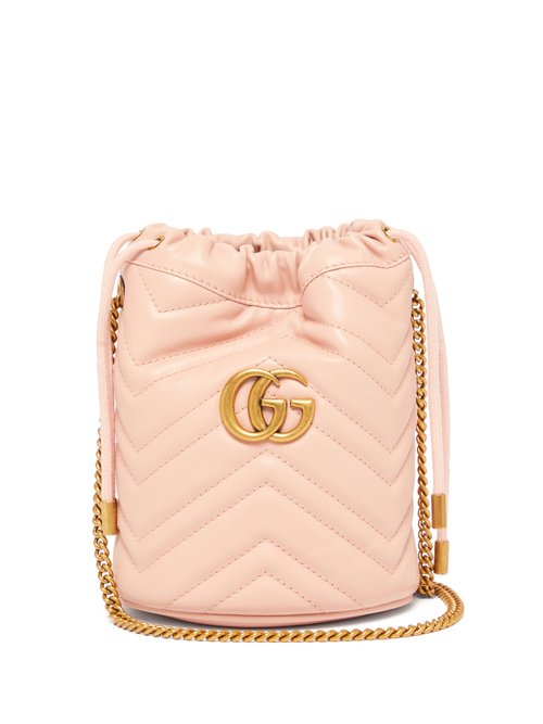 Gucci - GG Marmont Leather Bucket Bag - Womens - Light Pink