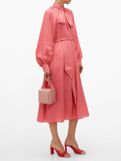 Erdem Heloisa Polka Dot-jacquard Crepe Midi Dress Pink - 70% Off Sale