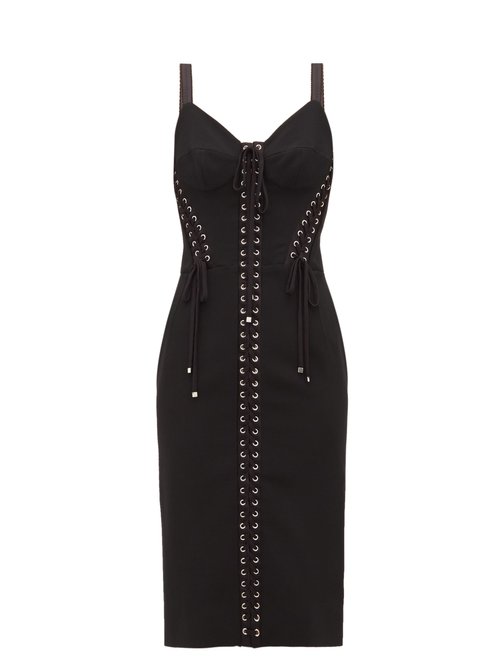 Dolce & Gabbana Lace-Up Corset Dress In Black | ModeSens