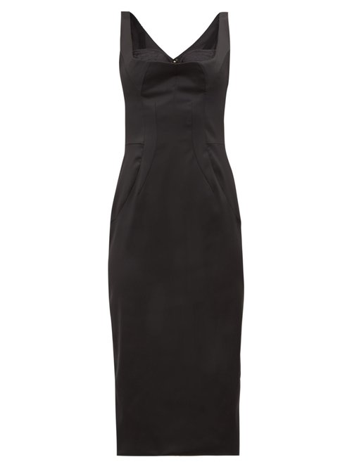 Dolce & Gabbana – Satin Midi Dress Black