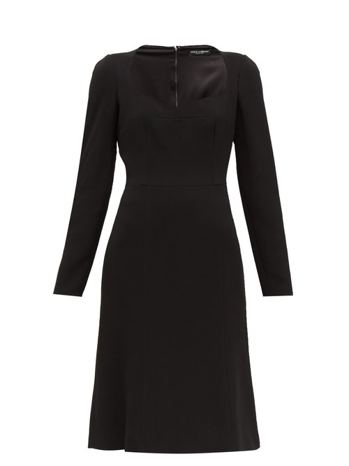 Buy Dolce & Gabbana - Sweetheart-neckline Crepe Dress Black online - shop best Dolce & Gabbana clothing sales