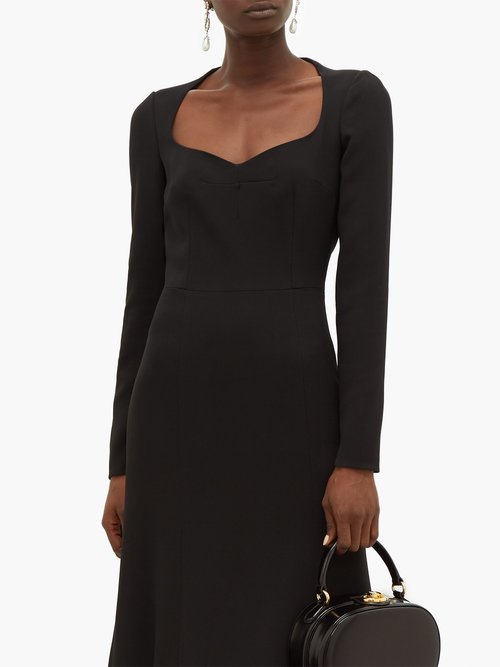 Dolce & Gabbana Sweetheart-neckline Crepe Dress Black - 70% Off Sale