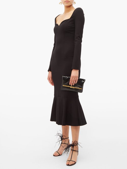 Sara Battaglia Sweetheart-neckline Jersey Maxi Dress Black - 70% Off Sale