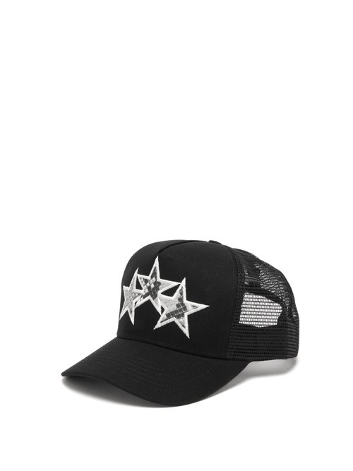 Amiri Stars Trucker Cap In Black/white | ModeSens
