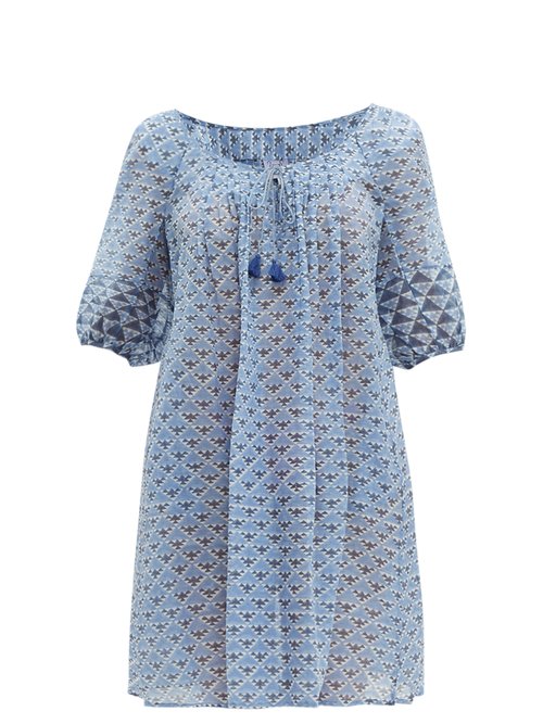 Thierry Colson Eva Geometric-Print Dress In Blue | ModeSens