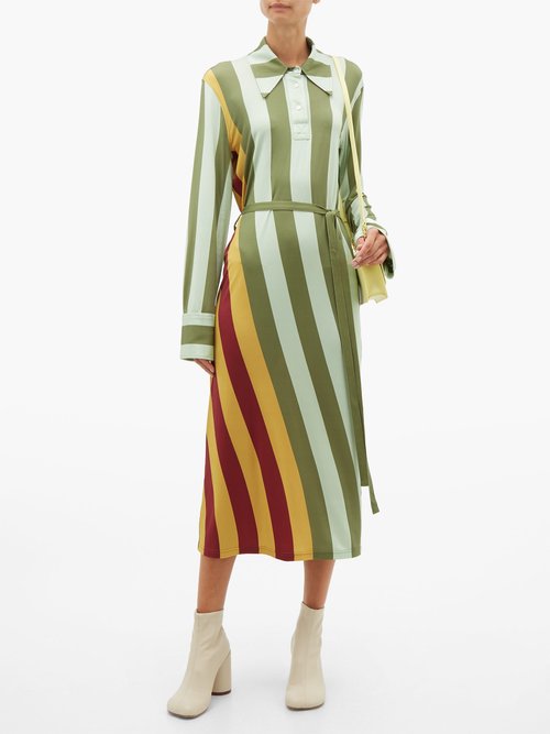 Buy JW Anderson Striped Polo-neck Midi Dress Multi online - shop best JW Anderson clothing sales