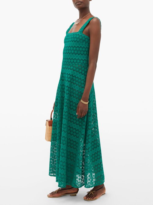 Gioia Bini Lucinda Macramé-lace Maxi Dress Green - 70% Off Sale