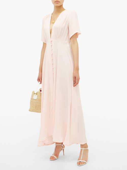 Gioia Bini Carolina Short-sleeved Cady Dress Light Pink - 70% Off Sale