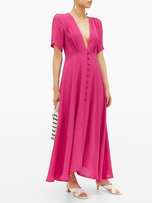 Gioia Bini Carolina Short-sleeved Cady Dress Pink - 70% Off Sale