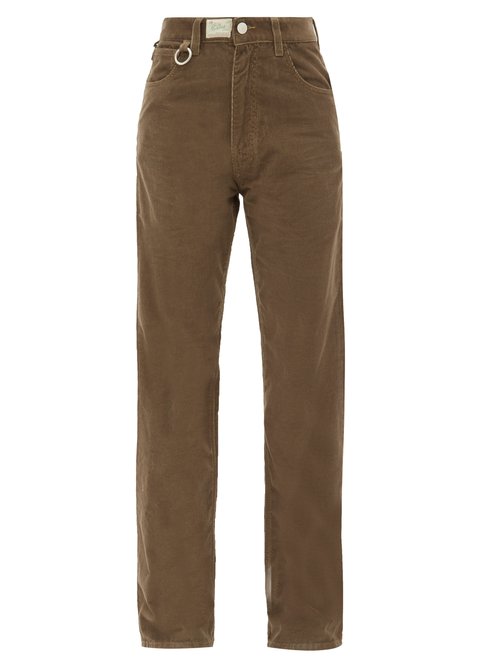Raf Simons Ring Detailed Corduroy Trousers In Brown | ModeSens
