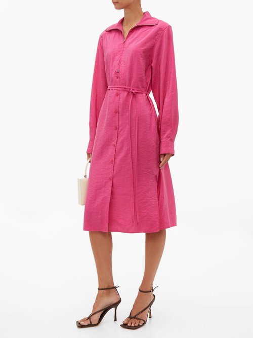 Lemaire Zipped Silk-blend Dress Pink - 70% Off Sale
