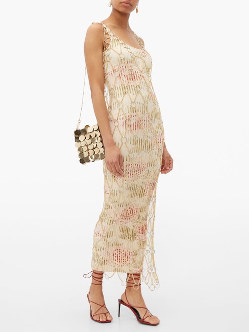 Paco Rabanne Chainmail Maxi Dress Gold - 70% Off Sale