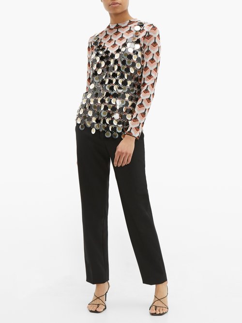 Paco Rabanne Round-pailette Chainmail Top Black Multi - 70% Off Sale