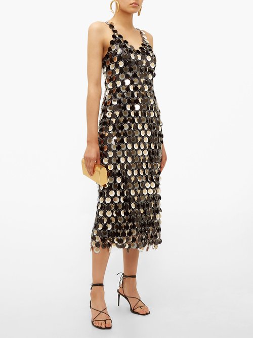Paco Rabanne Sequinned Chainmail Dress Silver - 70% Off Sale