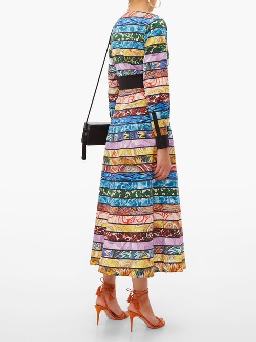 Mary Katrantzou Monroe Cotton-blend Midi Dress Multi - 70% Off Sale