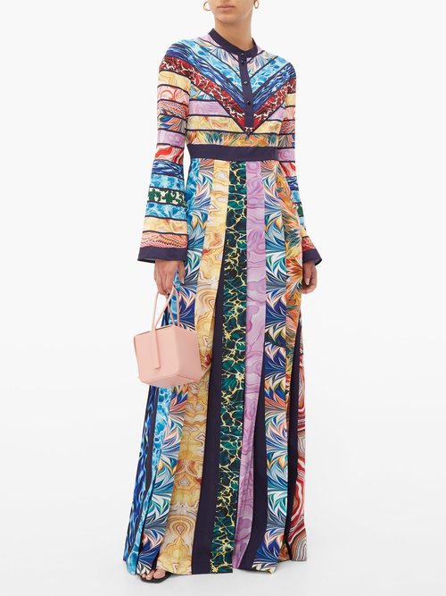 Mary Katrantzou Deznine Swirling-print Pleated Crepe Dress Multi - 70% Off Sale