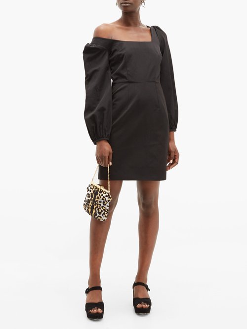 Racil Debbie Moiré Mini Dress Black - 70% Off Sale