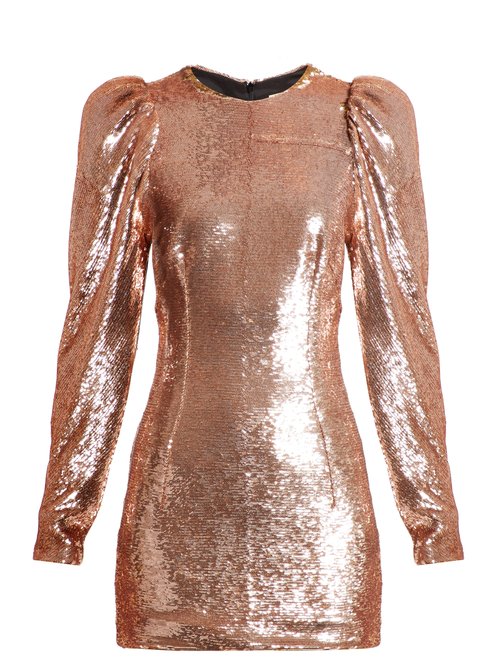 Buy Alexandre Vauthier - Puff-sleeved Sequin Mini Dress Light Pink online - shop best Alexandre Vauthier clothing sales
