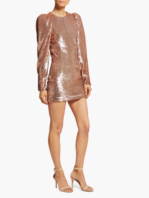 Buy Alexandre Vauthier Puff-sleeved Sequin Mini Dress Light Pink online - shop best Alexandre Vauthier clothing sales