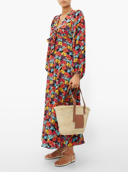 Buy Gül Hürgel Floral-print Crepe Maxi Dress Multi online - shop best Gül Hürgel clothing sales