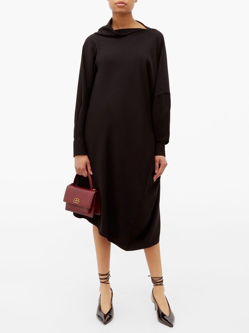 Hillier Bartley Pillowcase Asymmetric Crepe Dress Black – 70% Off Sale
