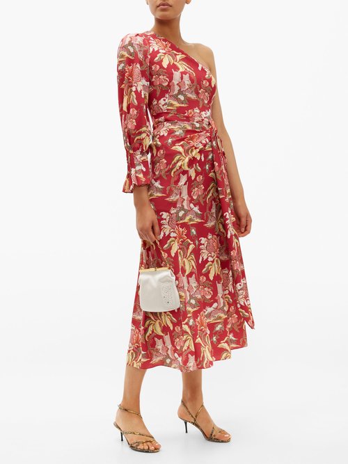 Buy Proenza Schouler Twist-front Layered Printed Georgette Midi Skirt -  Pastel Pink At 80% Off