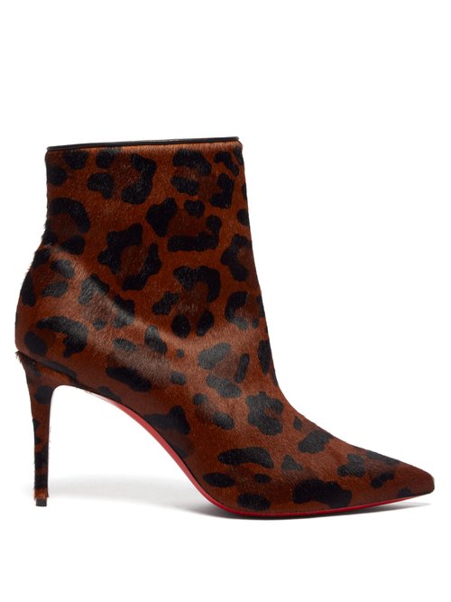 Christian Louboutin - So Kate 85 Leopard-print Calf-hair Leather Boots Leopard