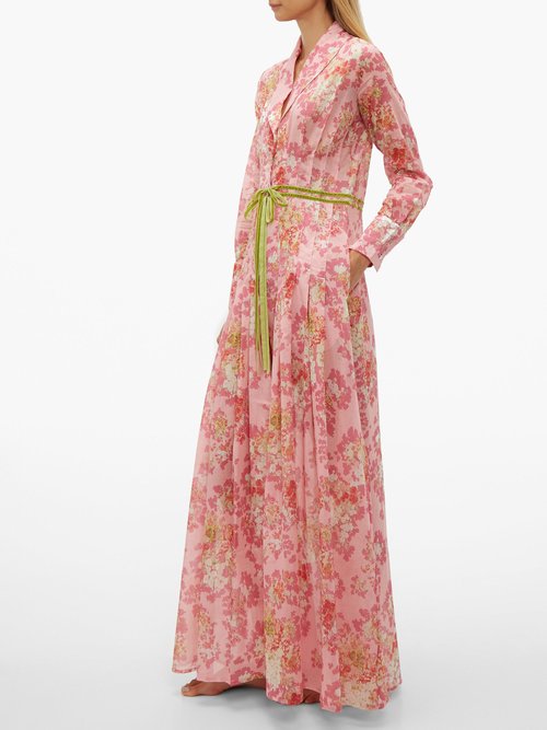 La Costa Del Algodón Saskia Floral-print Cotton Robe Pink Print – 30% Off Sale
